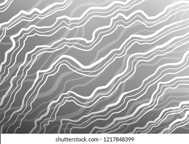 Light Silver, Gray vector background with lava shapes. Colorful abstract illustration with gradient lines. Marble design for your web site.