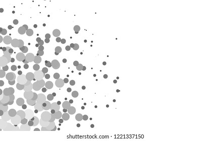 Light Silver, Gray vector background with bubbles. Glitter abstract illustration with blurred drops of rain. Pattern for beautiful websites.