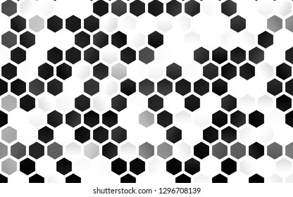 Light Silver, Gray vector background with hexagons. Illustration with set of colorful hexagons. Pattern for ads, leaflets.