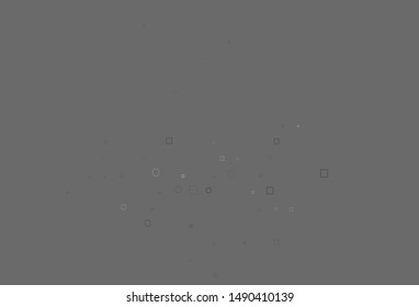 Light Silver, Gray vector background with circles, rectangles. Glitter abstract illustration with cubes, circles. Pattern of water, rain drops.
