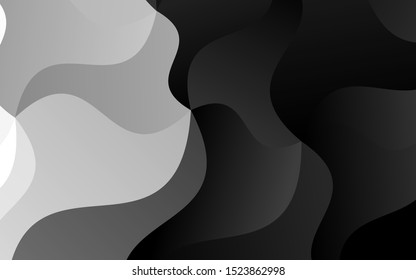 Light Silver, Gray vector background with bent ribbons. Creative illustration in halftone marble style with gradient. New composition for your brand book.