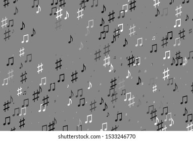 Light Silver, Gray vector background with music symbols. Modern abstract illustration with melody keys. Modern design for wallpapers.