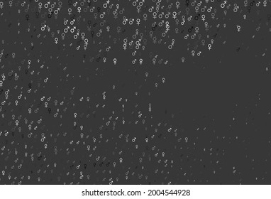 Light silver, gray vector background with gender symbols. Modern abstract illustration with gradient male, female signs. Simple design for TV commertials.