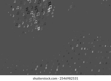 Light Silver, Gray vector background with music symbols. Isolated colorful music keys on abstract background. Pattern for school ad, booklets.
