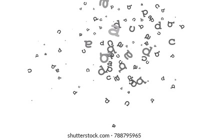 Light Silver, Gray vector background with signs of alphabet. Abstract illustration with colored latin alphabet. The pattern can be used for ad, booklets, leaflets of education.