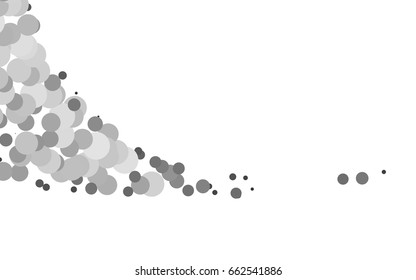 Light Silver, Gray vector banner with circles, spheres. Abstract spots. Background of Art bubbles in halftone style with colored gradient.