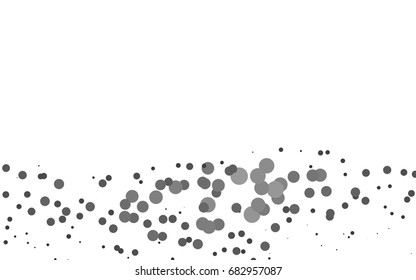 Light Silver, Gray vector banner with circles, spheres. Abstract spots. Background of Art bubbles in halftone style with colored gradient.