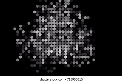Light Silver, Gray vector banner with circles, spheres. Abstract spots. Background of Art bubbles in halftone style with colored gradient.