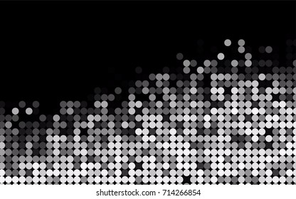 Light Silver, Gray vector banner with circles, spheres. Abstract spots. Background of Art bubbles in halftone style with colored gradient.