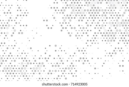 Light Silver, Gray vector banner with circles, spheres. Abstract spots. Background of Art bubbles in halftone style with colored gradient.