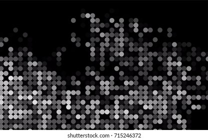 Light Silver, Gray vector banner with circles, spheres. Abstract spots. Background of Art bubbles in halftone style with colored gradient.