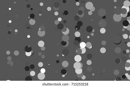 Light Silver, Gray vector banner with circles, spheres. Abstract spots. Background of Art bubbles in halftone style with colored gradient.