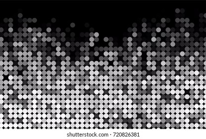 Light Silver, Gray vector banner with circles, spheres. Abstract spots. Background of Art bubbles in halftone style with colored gradient.