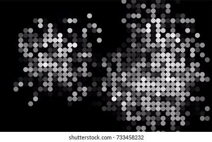 Light Silver, Gray vector banner with circles, spheres. Abstract spots. Background of Art bubbles in halftone style with colored gradient.