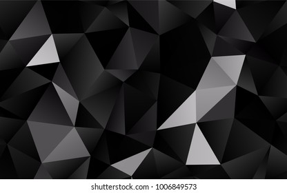 Light Silver, Gray vector blurry triangle pattern. Triangular geometric sample with gradient.  The polygonal design can be used for your web site.