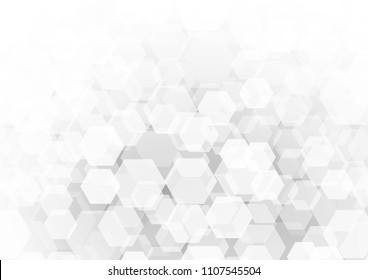 Light Silver, Gray vector blurry hexagon background. A sample with polygonal shapes. The polygonal design can be used for your web site.
