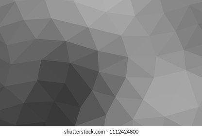 Light Silver, Gray vector blurry hexagon blurry triangle. Geometric illustration in Origami style with gradient.  The textured pattern can be used for background.