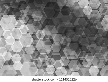 Light Silver, Gray vector blurry hexagon template. Shining colored illustration in a Brand new style. The completely new template can be used for your brand book.