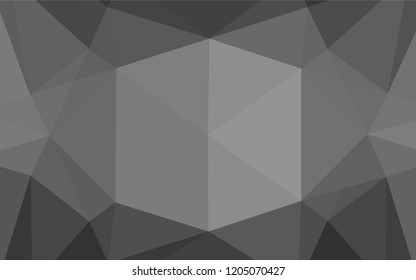 Light Silver, Gray vector blurry hexagon template. Triangular geometric sample with gradient.  The elegant pattern can be used as part of a brand book.