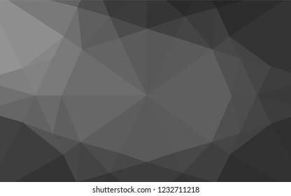 Light Silver, Gray vector blurry hexagon pattern. Triangular geometric sample with gradient.  A new texture for your design.