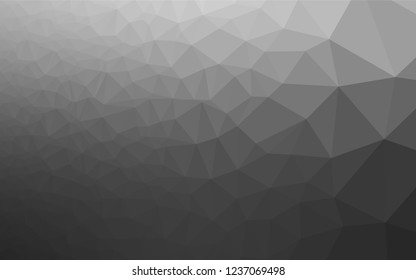 Light Silver, Gray vector blurry hexagon texture. Triangular geometric sample with gradient.  Brand new design for your business.