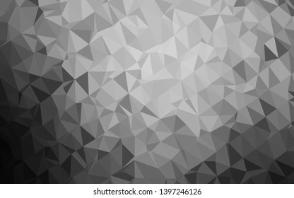 Light Silver, Gray vector blurry triangle pattern. Creative illustration in halftone style with gradient. Brand new design for your business.