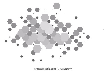 Light Silver, Gray vector blurry hexagon background design. Geometric background in Origami style with gradient. 