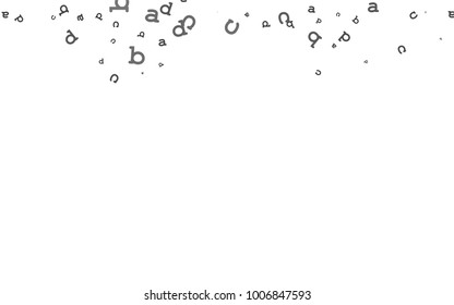 Light Silver, Gray vector cover with english symbols. Colored alphabet signs with gradient on white background. The pattern can be used for school, grammar websites.