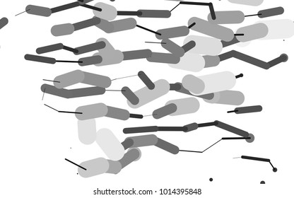 Light Silver, Gray vector cover with rounded stripes. Glitter abstract illustration with colored sticks. The template can be used as a background.