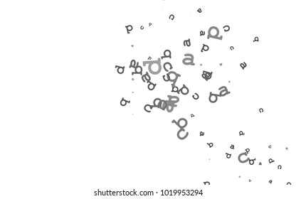 Light Silver, Gray vector cover with english symbols. Colored alphabet signs with gradient on white background. The pattern can be used as ads, poster, banner for books.