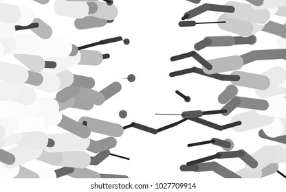 Light Silver, Gray vector cover with rounded stripes. Shining colored illustration with rounded stripes. The template can be used as a background.