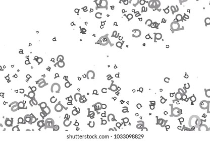 Light Silver, Gray vector cover with english symbols. Abstract illustration with colored latin alphabet. Template can be used as a background for ads of typography.
