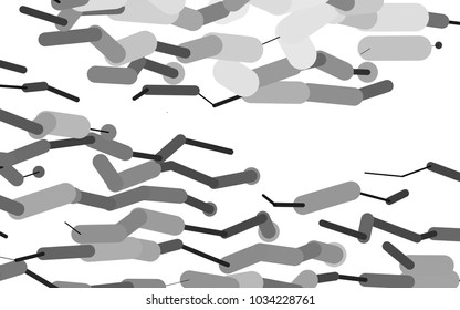 Light Silver, Gray vector cover with rounded stripes. Capsules on blurred abstract background with gradient. Best design for your ad, poster, banner.