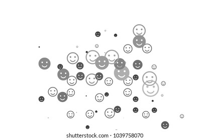 Light Silver, Gray vector cover with cute smiles. Colorful gradient Smiles on white background. Pattern for ad, booklets, leaflets of celebrations.