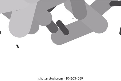 Light Silver, Gray vector cover with rounded stripes. Modern geometrical abstract illustration with staves. Smart design for your business advert.