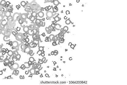 Light Silver, Gray vector cover with english symbols. Shining illustration with ABC symbols on abstract template. The pattern can be used for school, grammar websites.