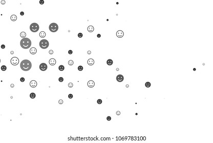 Light Silver, Gray vector cover with cute smiles. Colorful gradient Smiles on white background. Design for positive ad, poster, banner.