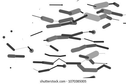 Light Silver, Gray vector cover with rounded stripes. Modern geometrical abstract illustration with staves. The pattern can be used for websites.