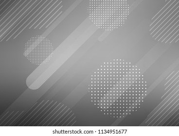 Light Silver, Gray vector cover with rounded stripes, dots. Modern geometrical abstract illustration with sticks, dots. The template can be used as a background.