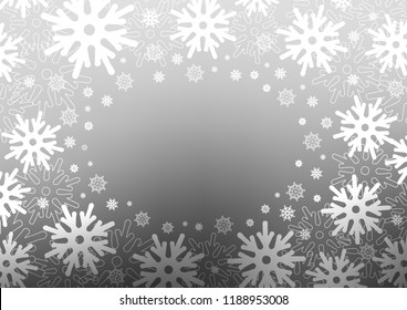 Light Silver, Gray vector cover with beautiful snowflakes. Glitter abstract illustration with crystals of ice. New year design for your business advert.