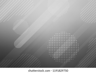 Light Silver, Gray vector cover with rounded stripes, dots. Modern geometrical abstract illustration with sticks, dots. Smart design for your business advert.