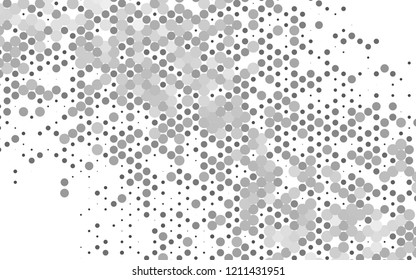 Light Silver, Gray vector cover with circles. Glitter abstract illustration with blurred drops of rain. Pattern of water, rain drops.