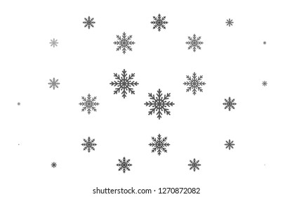Light Silver, Gray vector cover with beautiful snowflakes. Glitter abstract illustration with crystals of ice. The pattern can be used for new year leaflets.