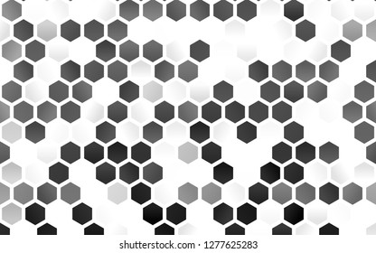 Light Silver, Gray vector cover with set of hexagons. Illustration of colored hexagons on white surface. New template for your brand book.