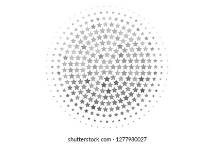 Light Silver, Gray vector cover with small and big stars. Stars on blurred abstract background with gradient. The pattern can be used for new year ad, booklets.