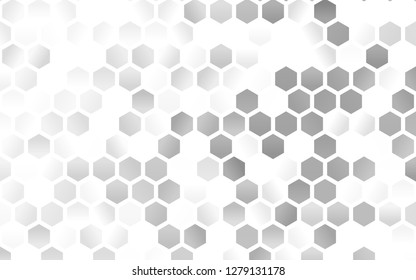 Light Silver, Gray vector cover with set of hexagons. Illustration with set of colorful hexagons. Pattern can be used for landing pages.