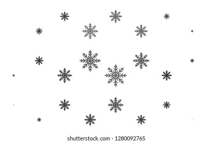 Light Silver, Gray vector cover with beautiful snowflakes. Shining colored illustration with snow in christmas style. New year design for your business advert.