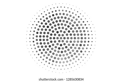 Light Silver, Gray vector cover with set of hexagons. Illustration of colored hexagons on white surface. Pattern can be used for landing pages.