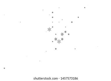 Light Silver, Gray vector cover with small and big stars. Stars on blurred abstract background with gradient. The pattern can be used for new year ad, booklets.