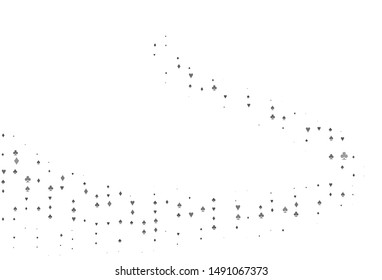 Light Silver, Gray vector cover with symbols of gamble. Colored illustration with hearts, spades, clubs, diamonds. Pattern for leaflets of poker games, events.